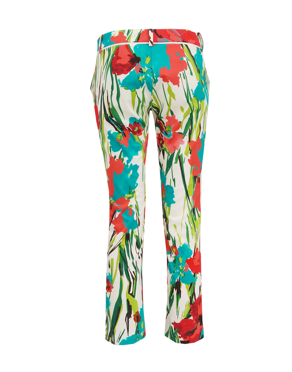 BLUMARINE-Floral Print Stretch Pant-