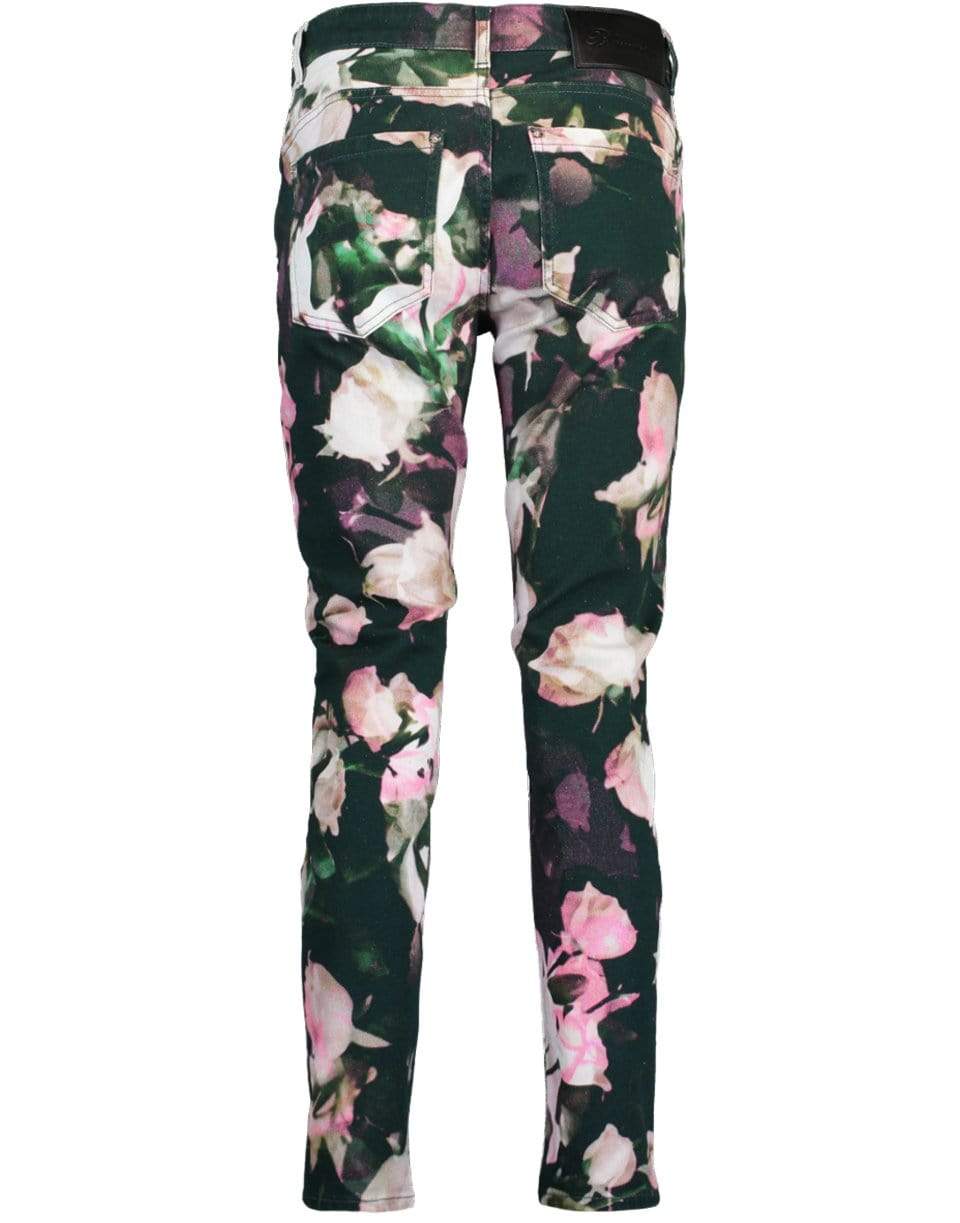 BLUMARINE-Skinny Print Denim Jean-