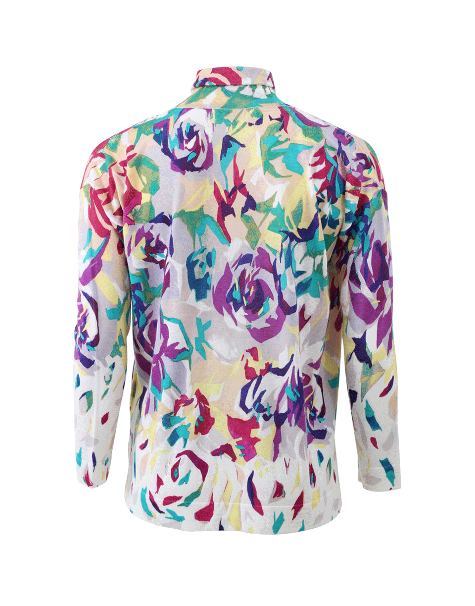 BLUMARINE-Printed Turtleneck-