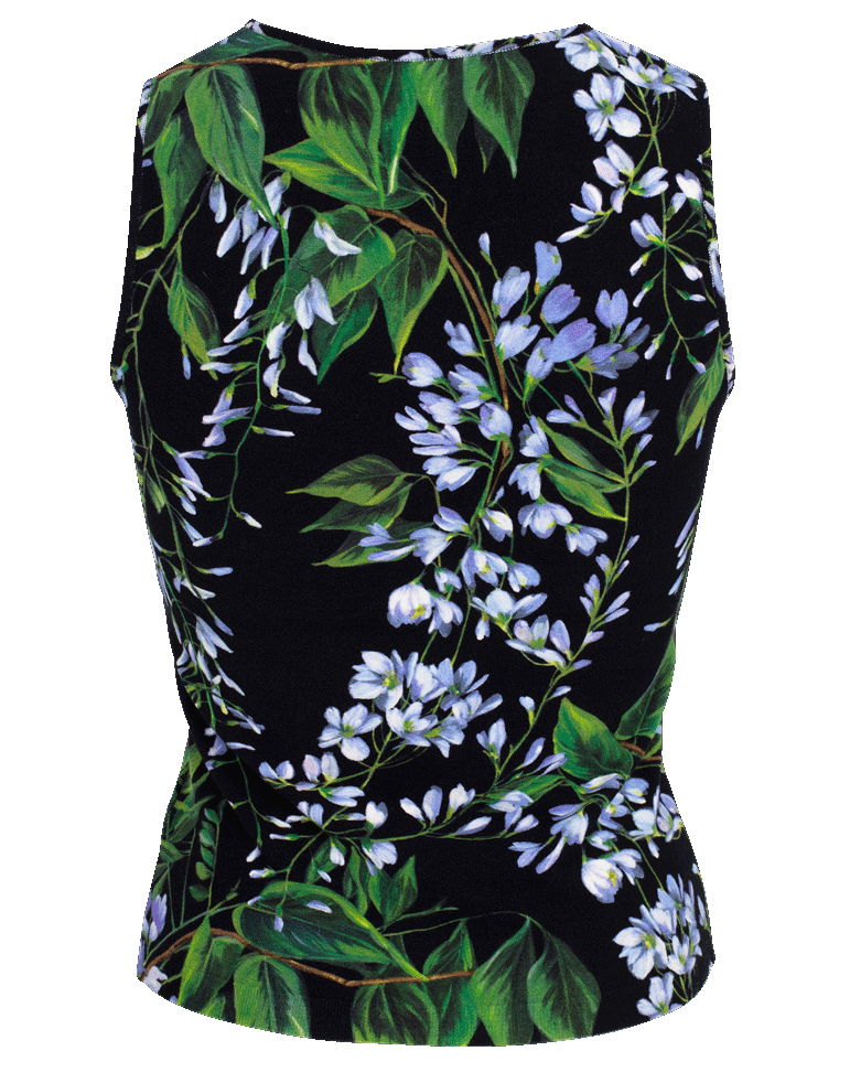 BLUMARINE-Floral Print Cardigan and Tank Set-