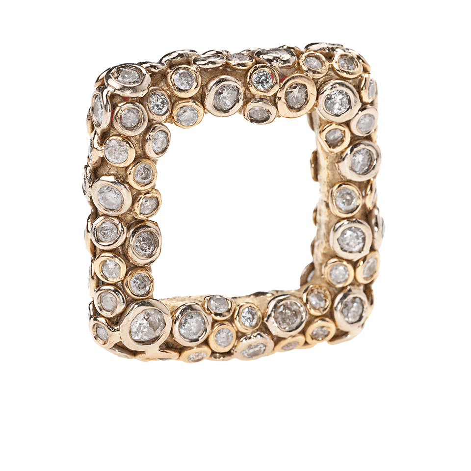 BOAZ KASHI-Bezel Set Square Diamond-YELLOW GOLD