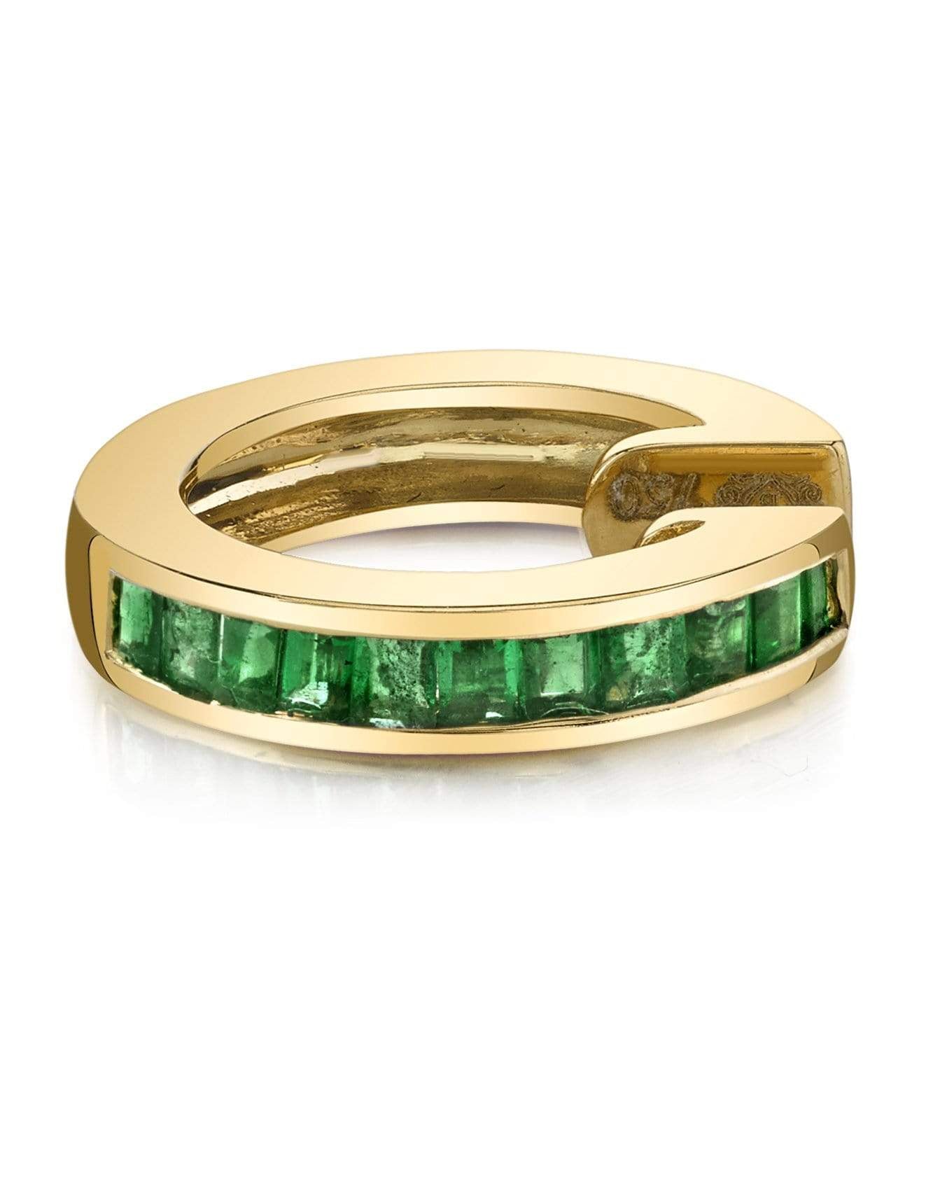 BORGIONI-Emerald Baguette Earcuff-YELLOW GOLD