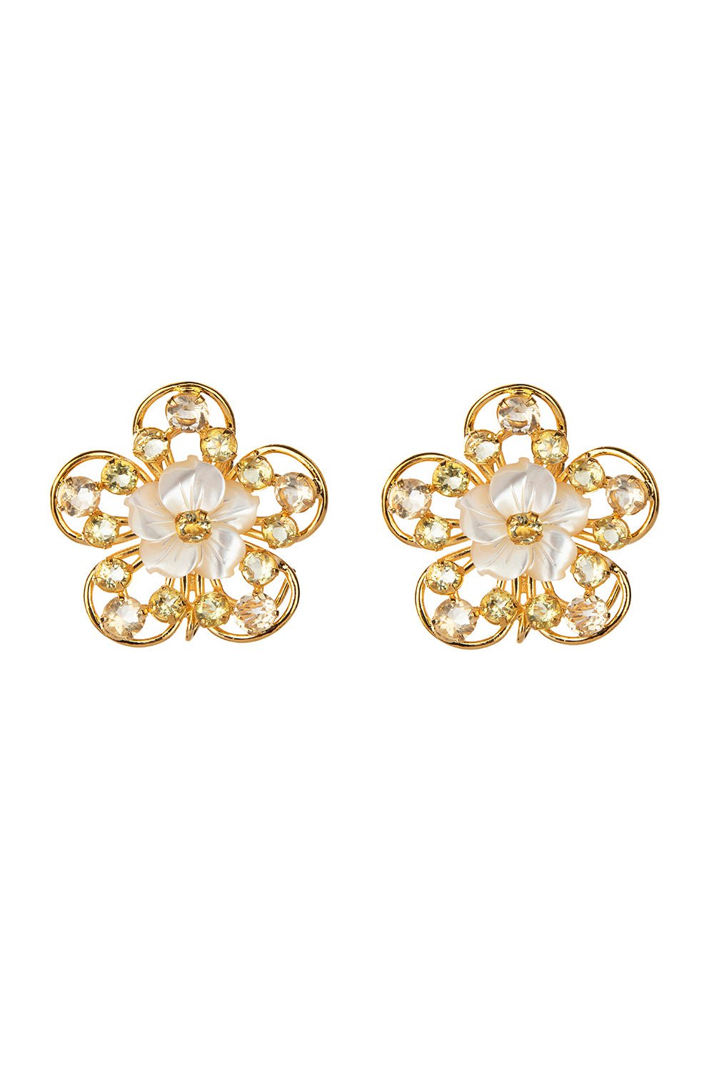 Lemon Quartz Flower Earrings Marissa Collections