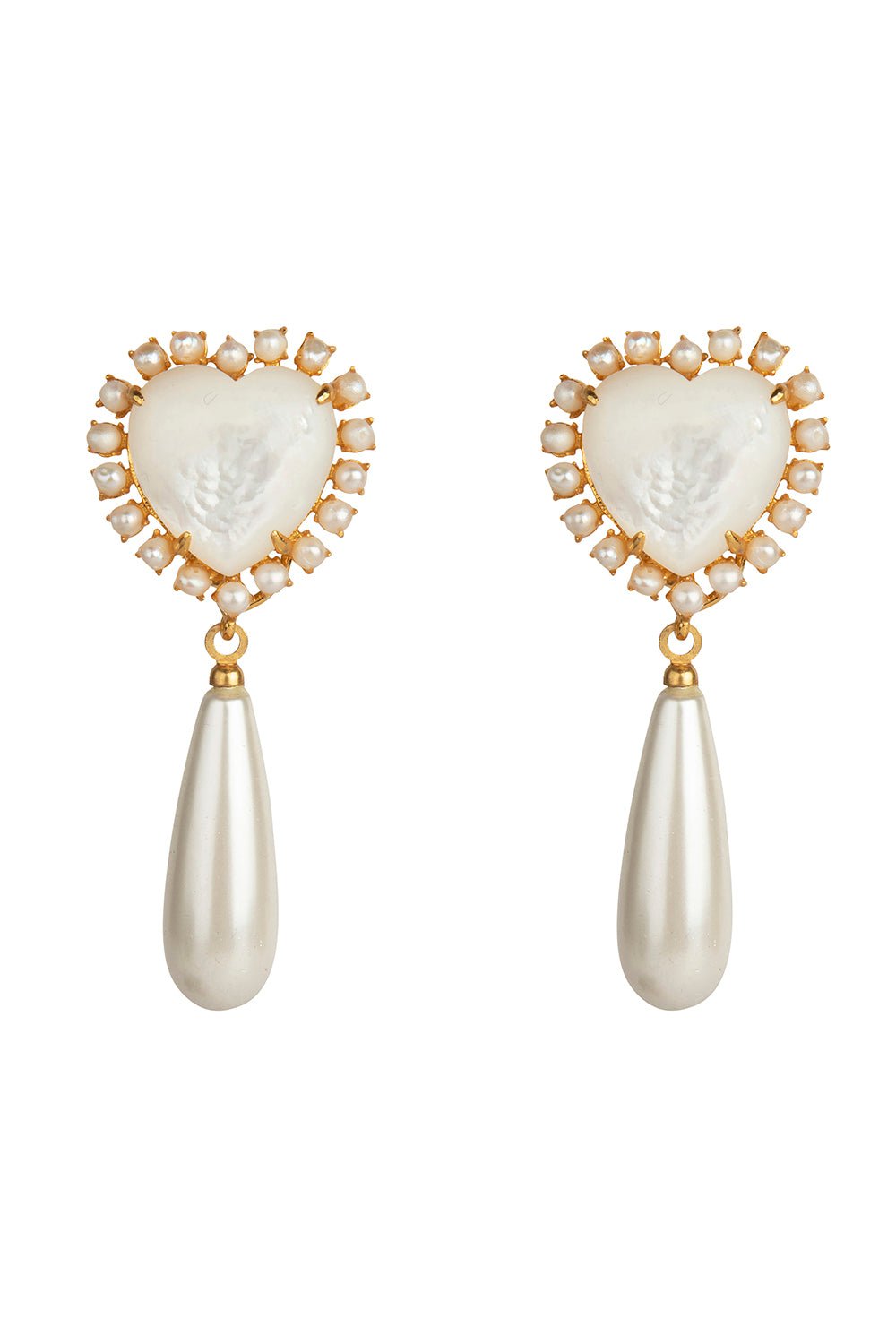 Pearl Heart Drop Earrings Marissa Collections