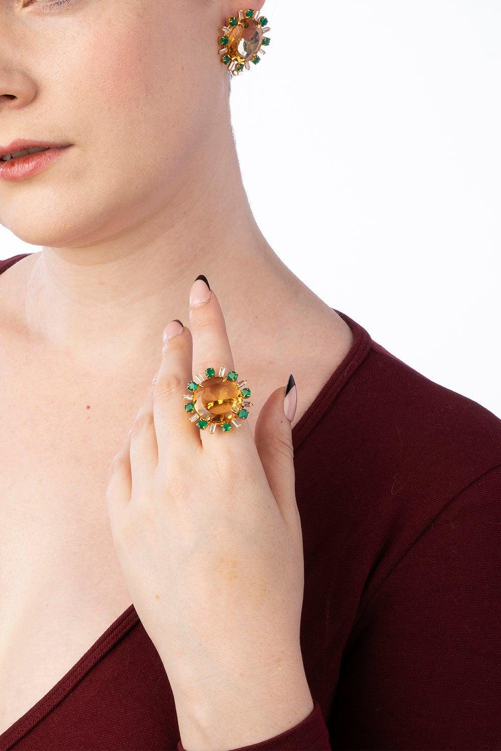 BOUNKIT JEWELRY-Quartz Onyx Elsa Ring-ORANGE