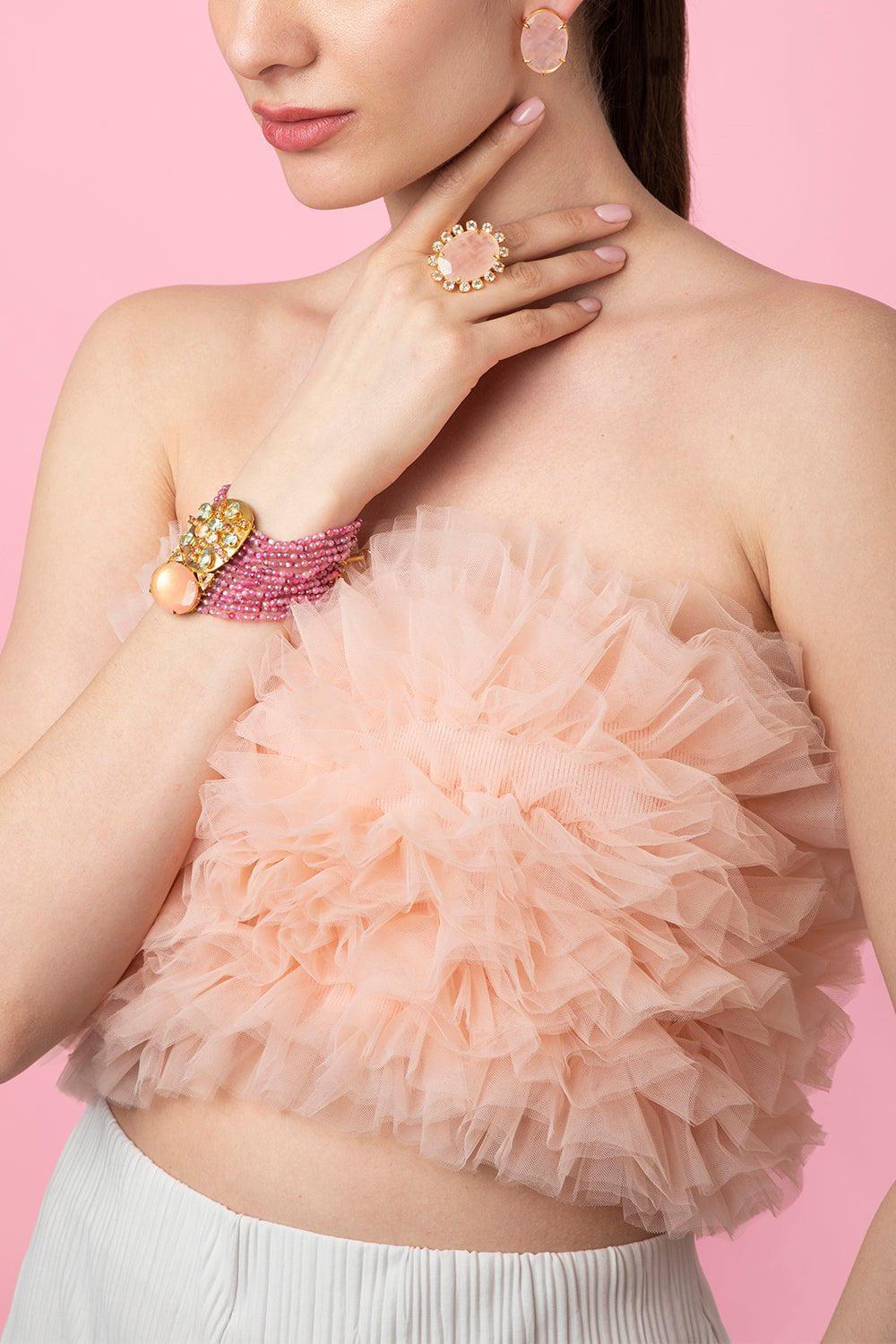 BOUNKIT JEWELRY-Rose Quartz Adelaide Ring-ROSE