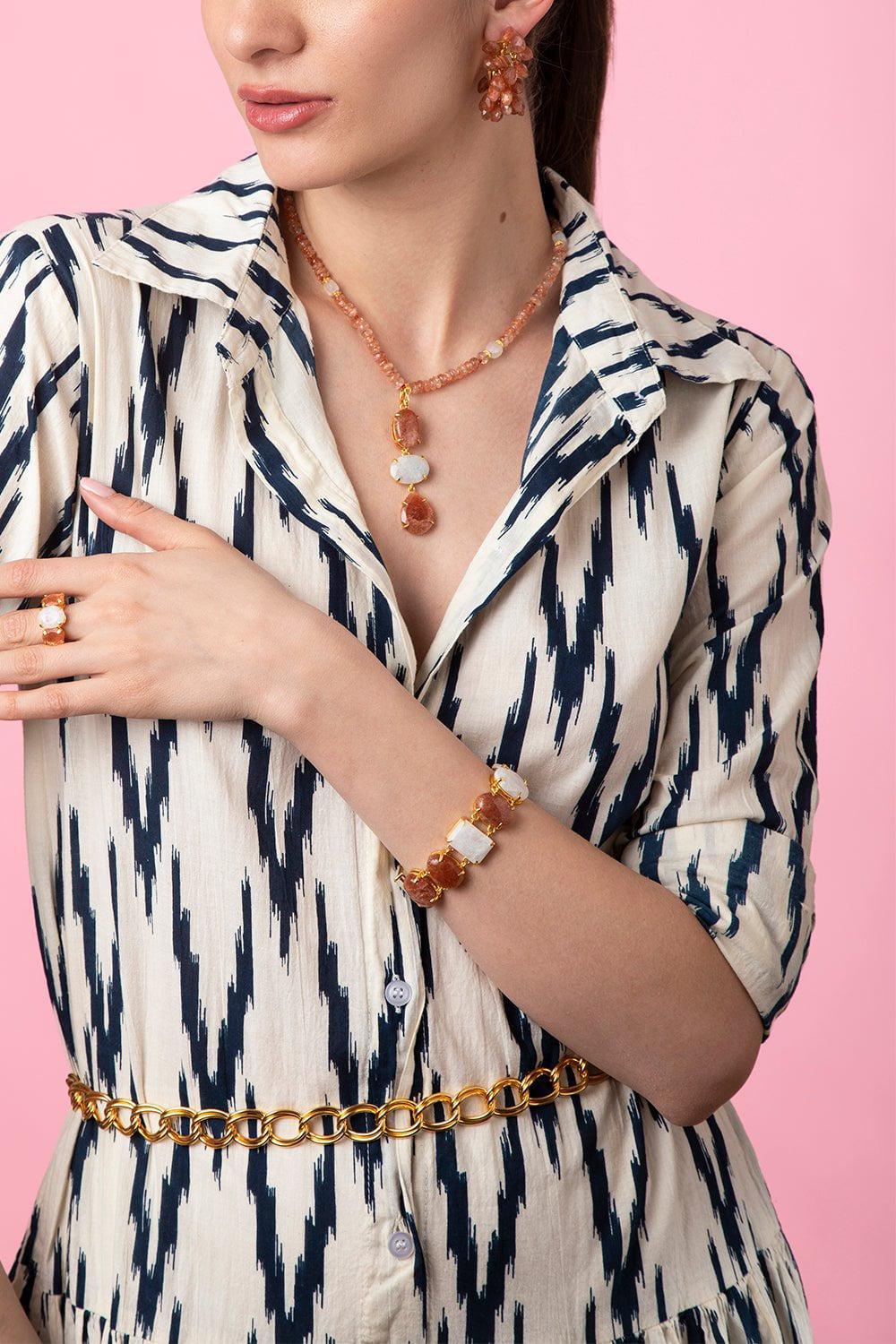 BOUNKIT JEWELRY-Sunstone Anne Ring-WHT/ORG