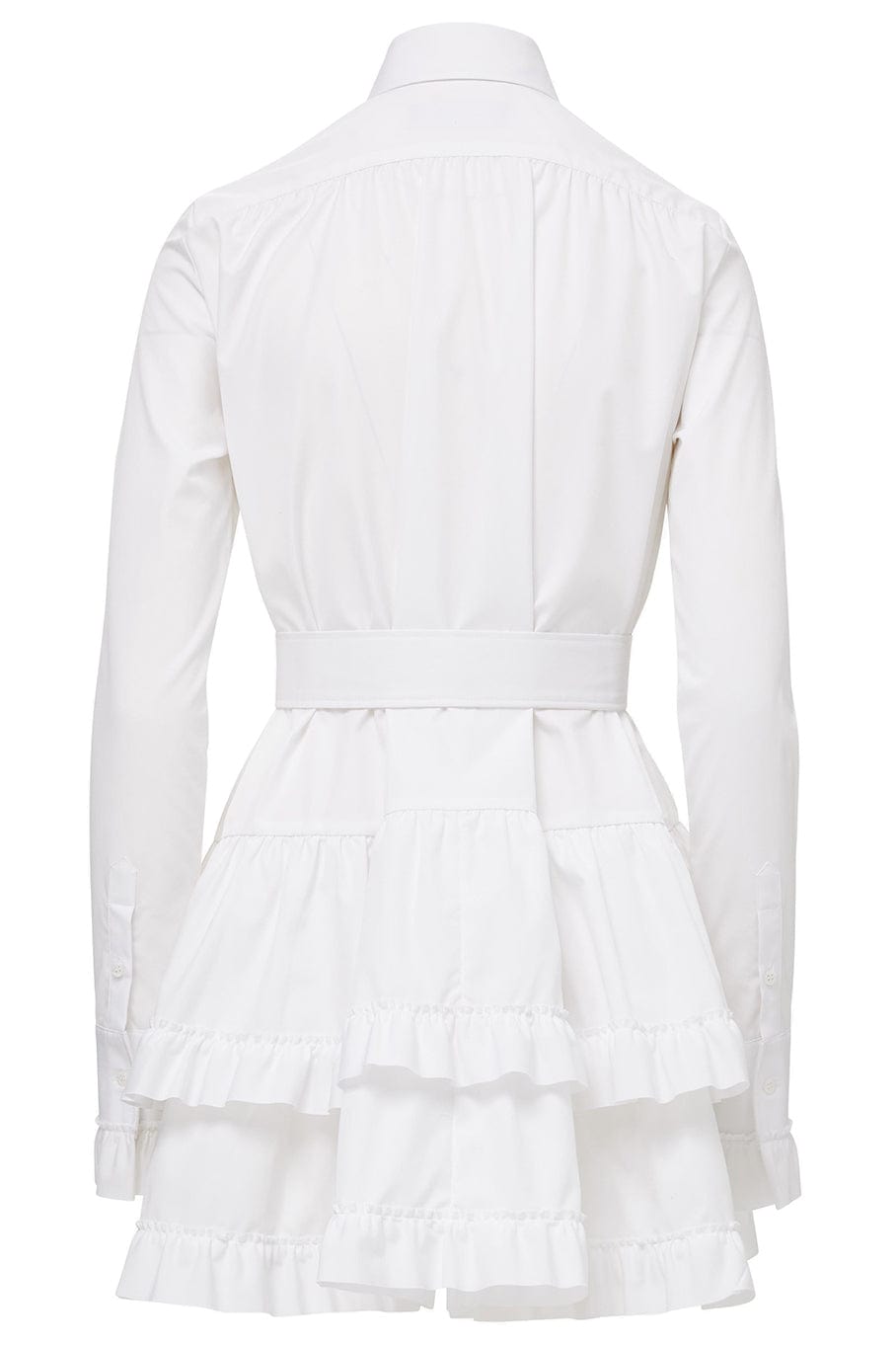 BRANDON MAXWELL-Mini Shirt Dress With Ruffle Hem-
