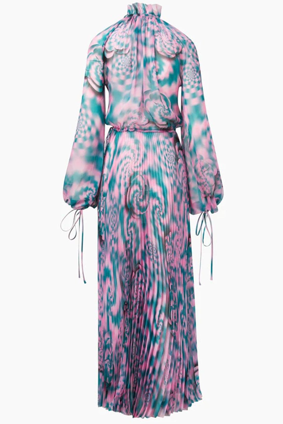 BRANDON MAXWELL-Ruffle Neck Dress With Pleats-