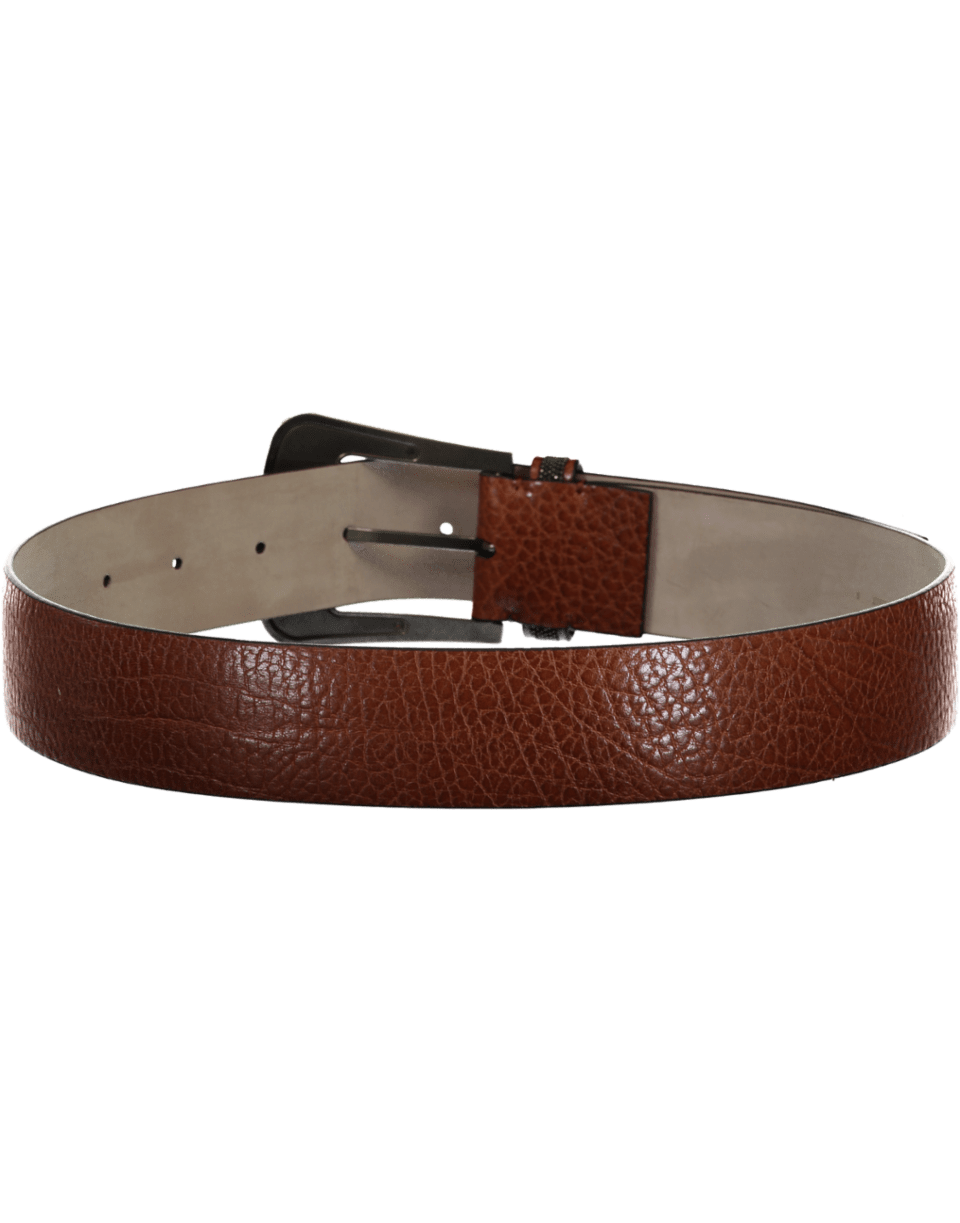 BRUNELLO CUCINELLI-Cinnamon Leather Belt-