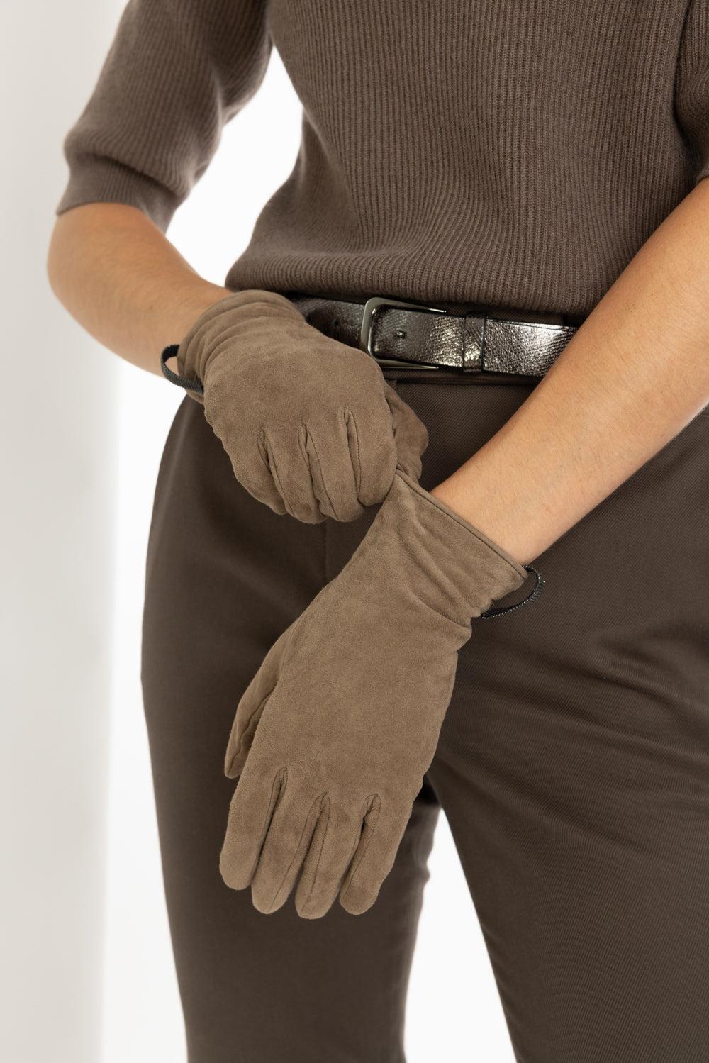 Pull On Gloves-TAUPE-M-ACCESSORIEGLOVES-BRUNELLO CUCINELLI