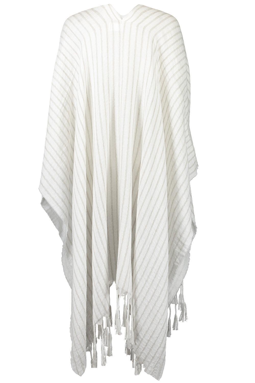 Double Striped Scarf-WH/BEIGE-O/S-ACCESSORIESCARVES-BRUNELLO CUCINELLI