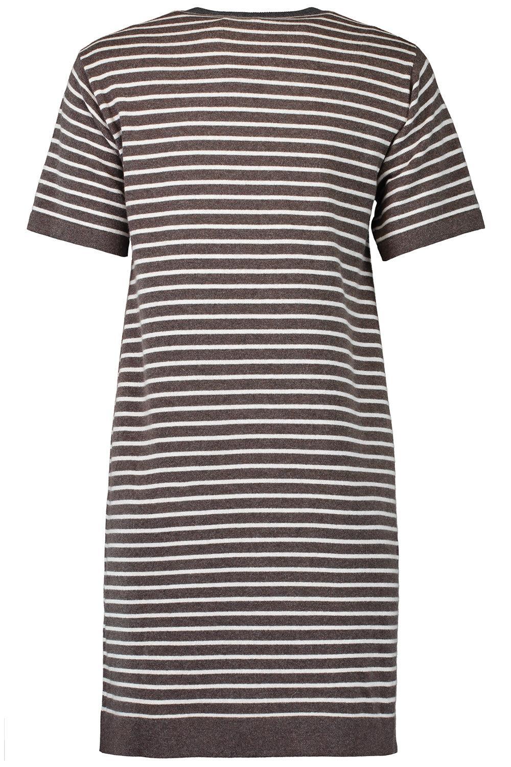 Stripe Shirt Dress-BROWN-XS-CLOTHINGDRESSCASUAL-BRUNELLO CUCINELLI