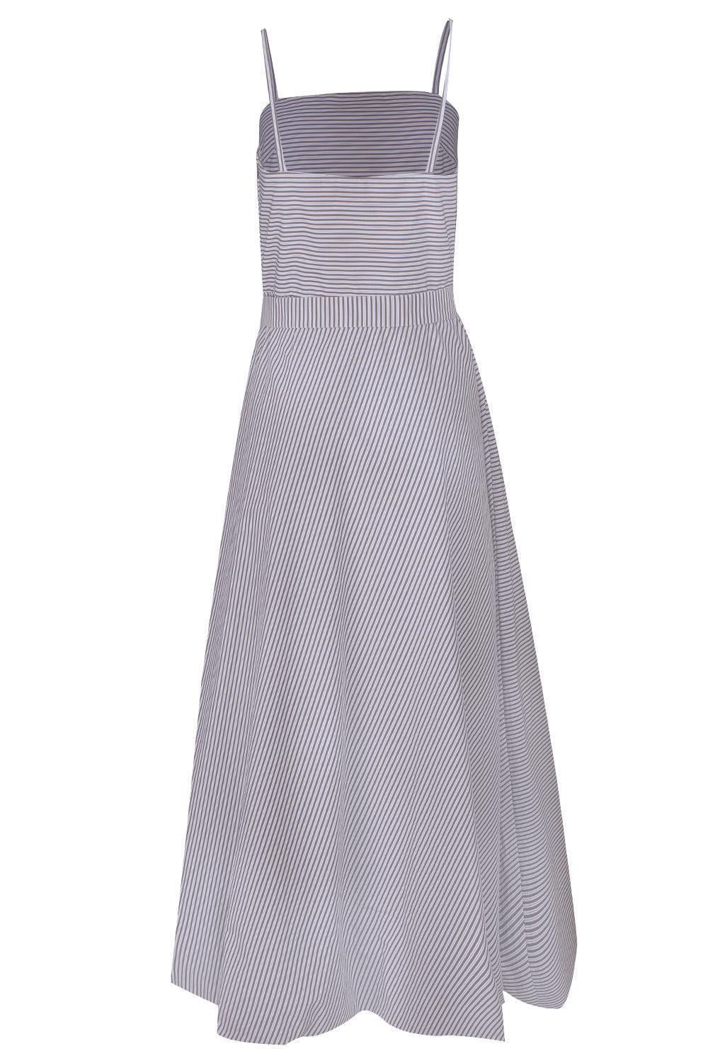 Bubble Hem Dress-CHOC/WHT-S-CLOTHINGDRESSCASUAL-BRUNELLO CUCINELLI