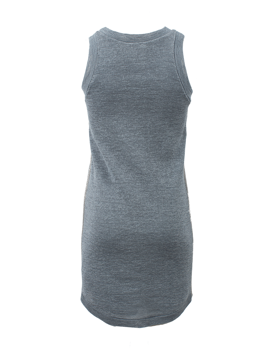 BRUNELLO CUCINELLI-Sleeveless Monili Racing Stripe Dress-