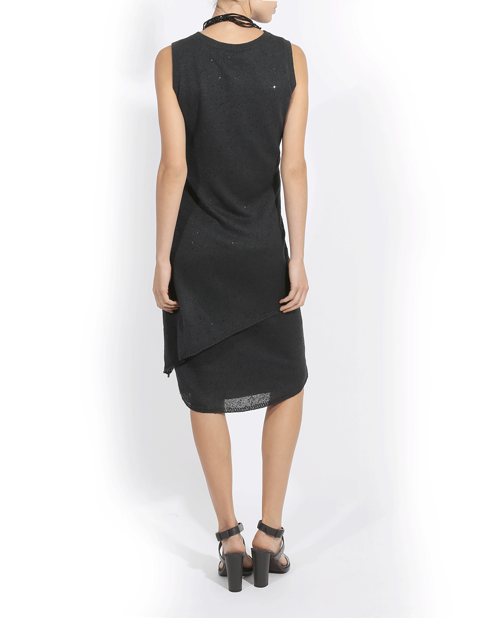 BRUNELLO CUCINELLI-Side Gathered Pailette Dress-