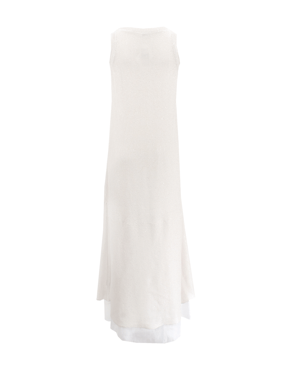 BRUNELLO CUCINELLI-Sleeveless Maxi Dress with Underlay-