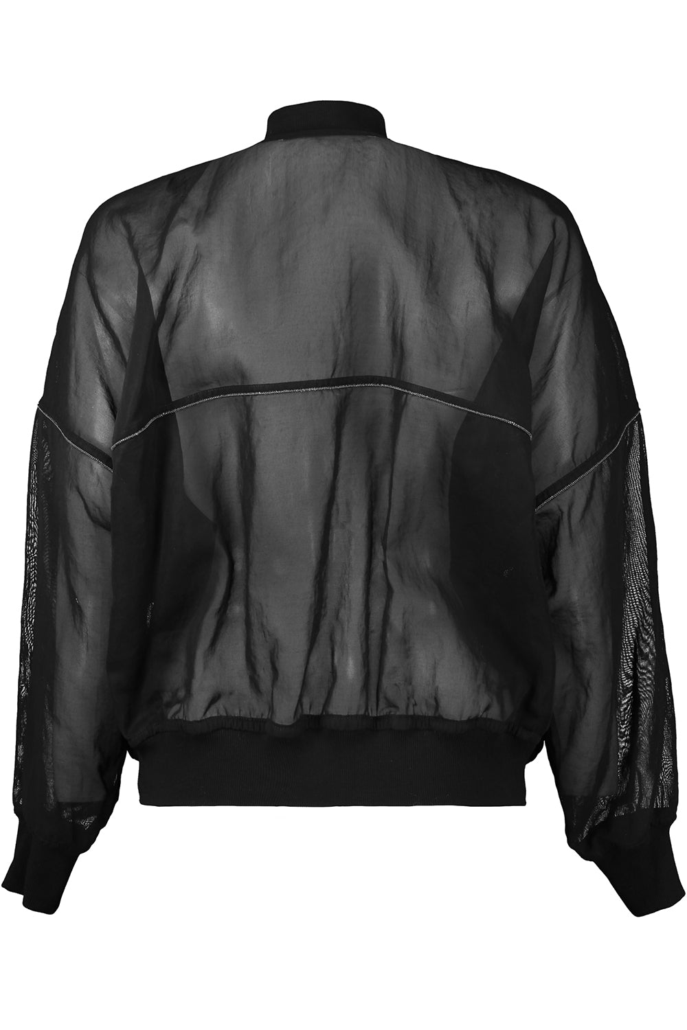 Monili Trim Full Zip Jacket-BLACK-36-CLOTHINGJACKETCASUAL-BRUNELLO CUCINELLI