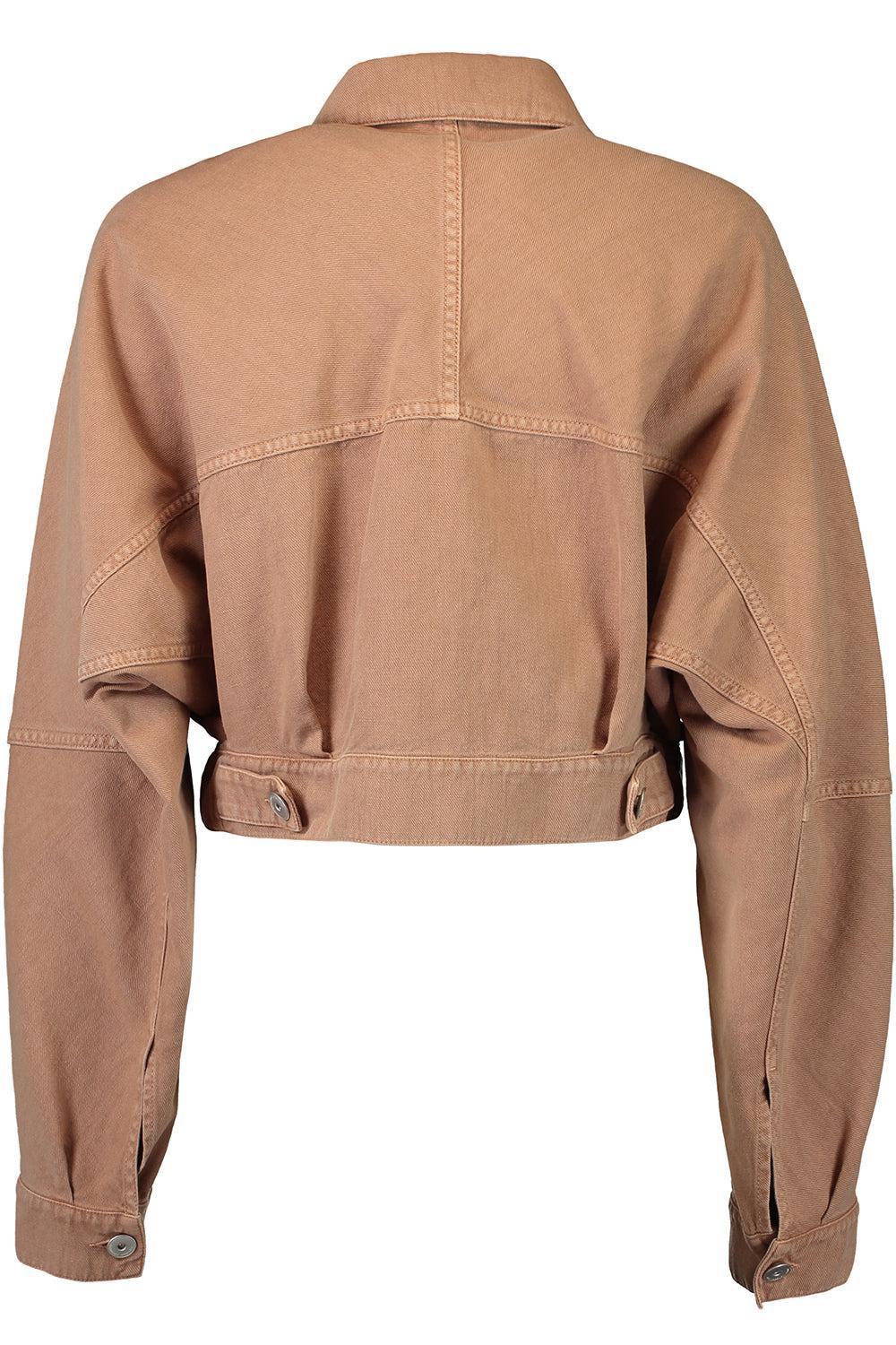 Piece Dyed Trucker Jacket-LT BRWN-36-CLOTHINGJACKETCASUAL-BRUNELLO CUCINELLI