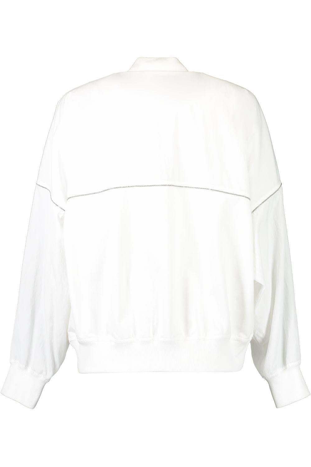 Shiny Trim Paneled Sweatshirt-OPTICWHT-XS-CLOTHINGJACKETCASUAL-BRUNELLO CUCINELLI