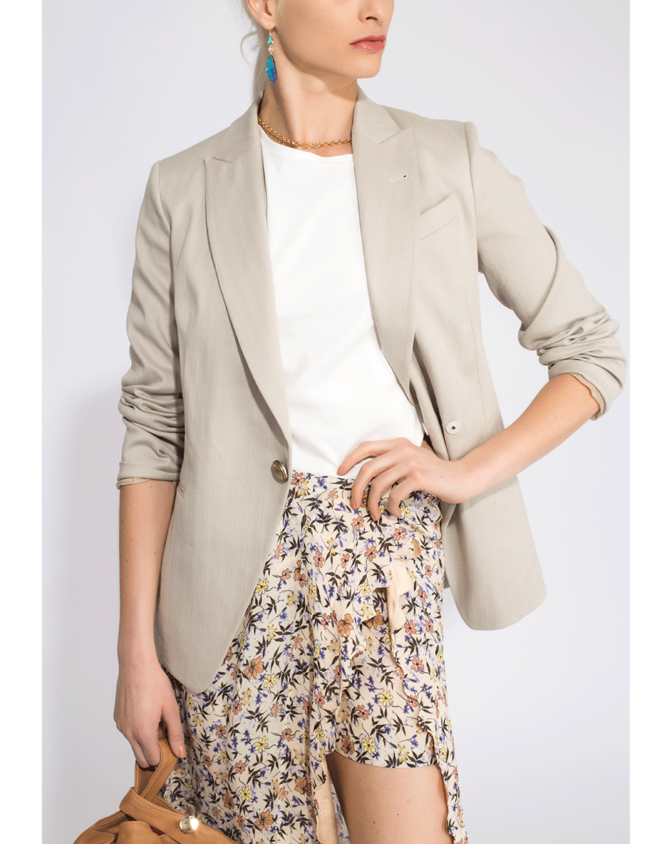 BRUNELLO CUCINELLI-Chevron One Button Jacket-