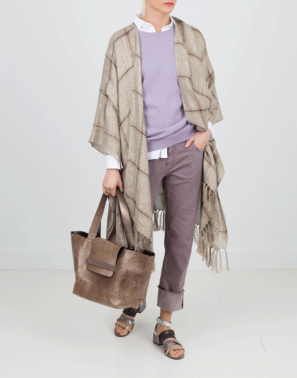 BRUNELLO CUCINELLI-Garment Dyed Denim With Wide Cuff-