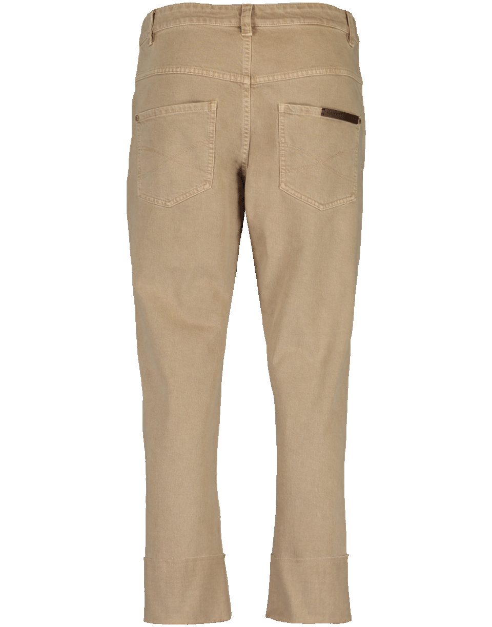 BRUNELLO CUCINELLI-Raw Cuff Monili Stripe Pant-