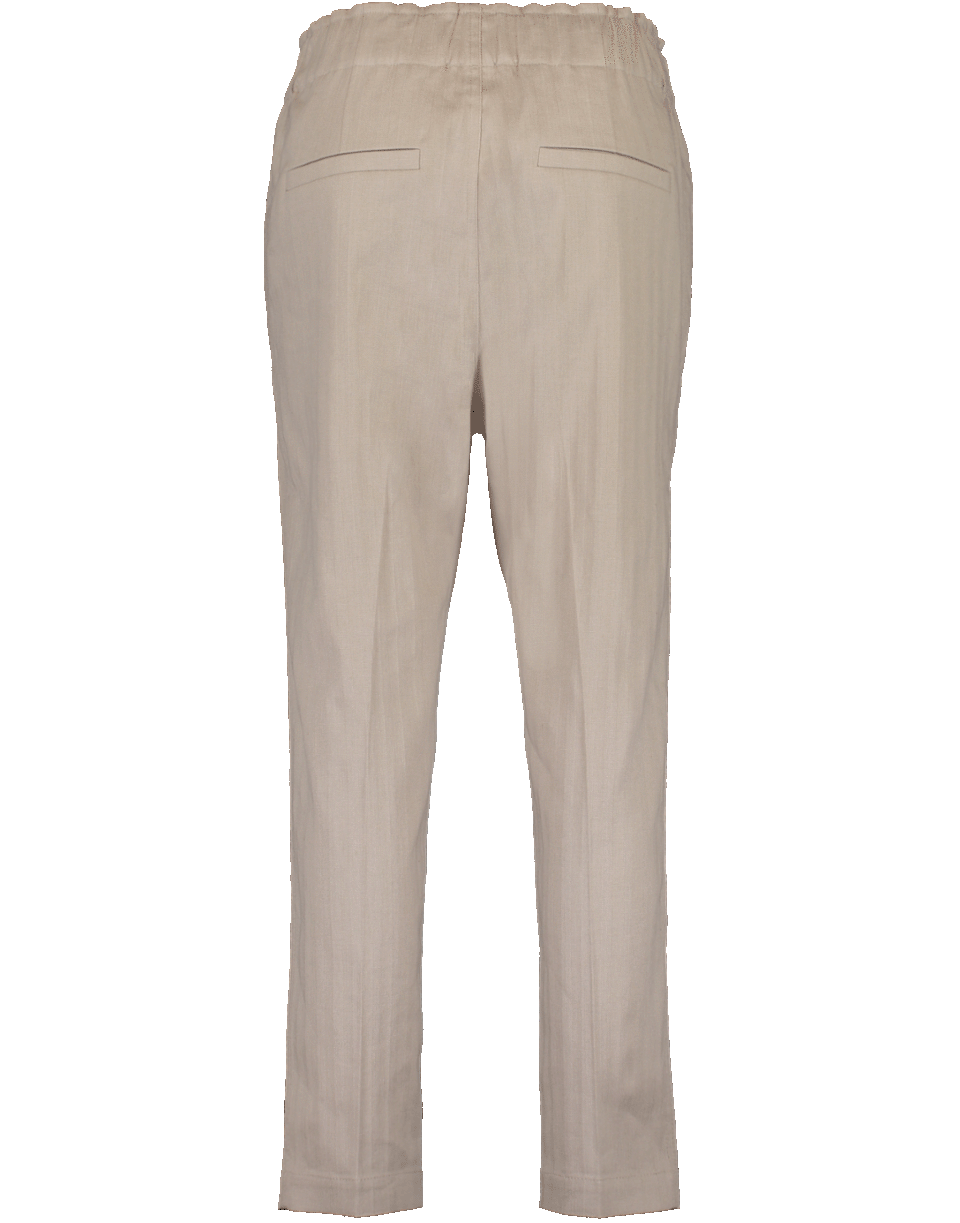 BRUNELLO CUCINELLI-Linen Chevron Paper Bag Pant-