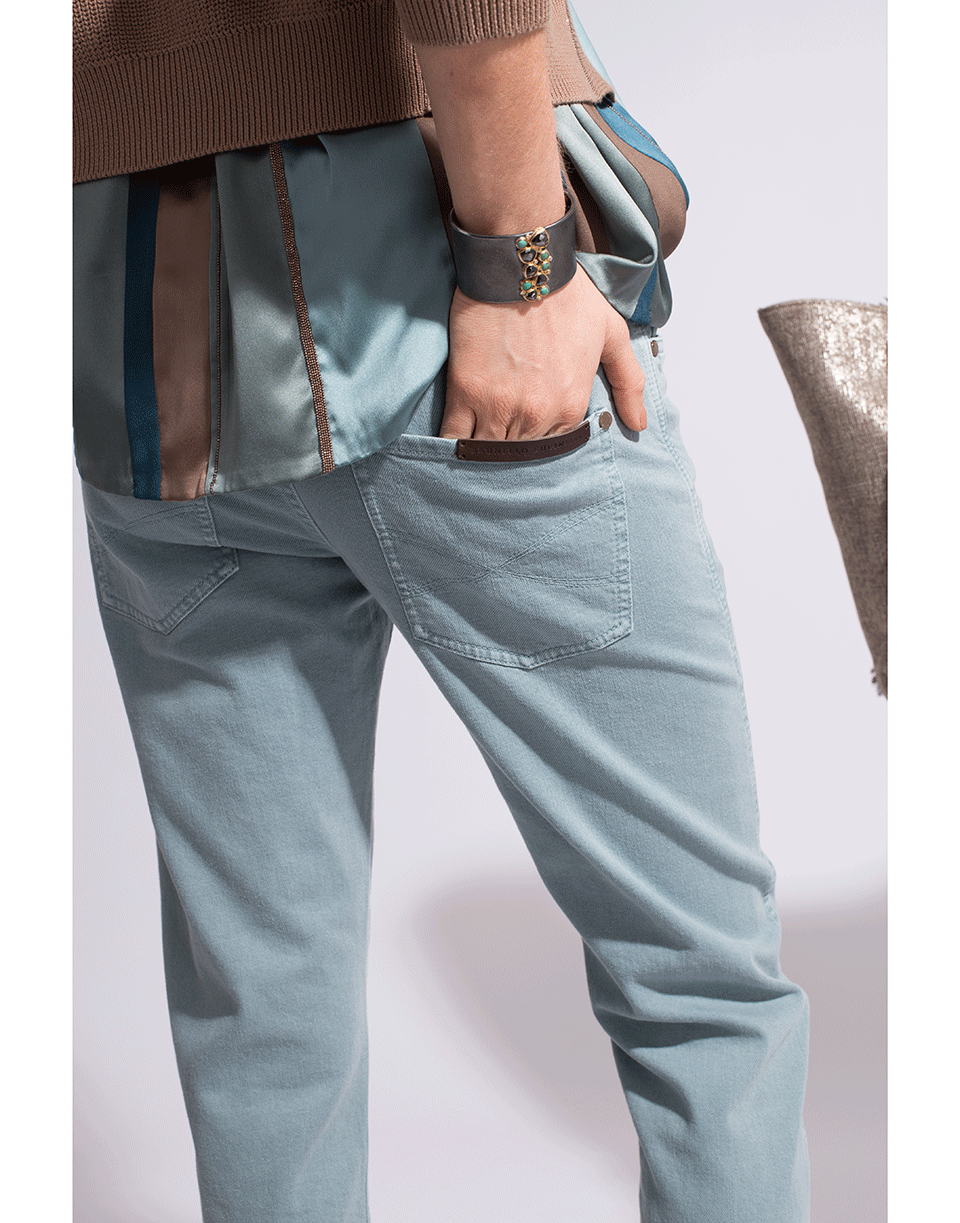 BRUNELLO CUCINELLI-Monoli Stripe Raw Cuff Pant-