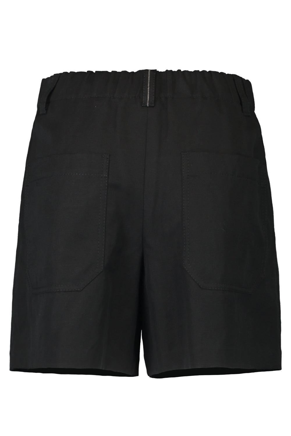 Pleated Baggy Shorts-BLACK-36-CLOTHINGPANTSHORT-BRUNELLO CUCINELLI