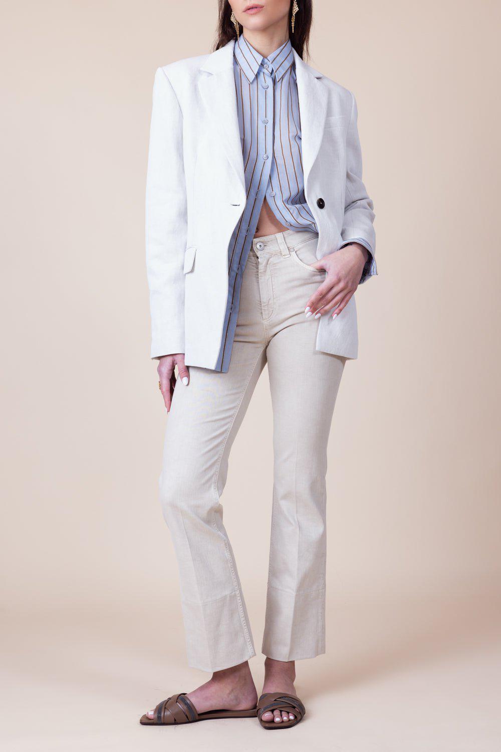 BRUNELLO CUCINELLI-Metallic Striped Shirt-