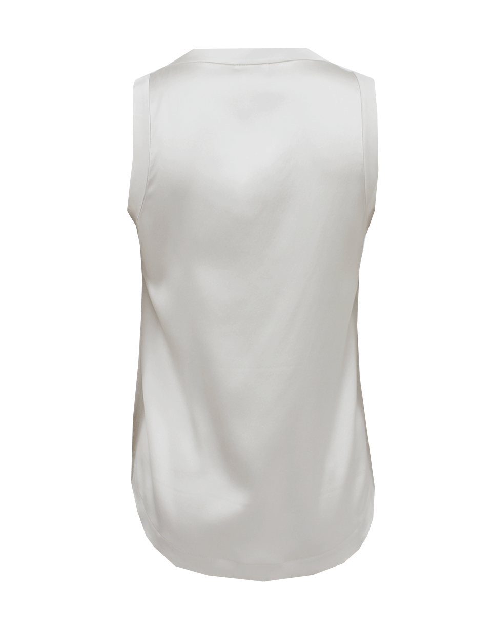 BRUNELLO CUCINELLI-Sleeveless Satin Scoopneck Tank-