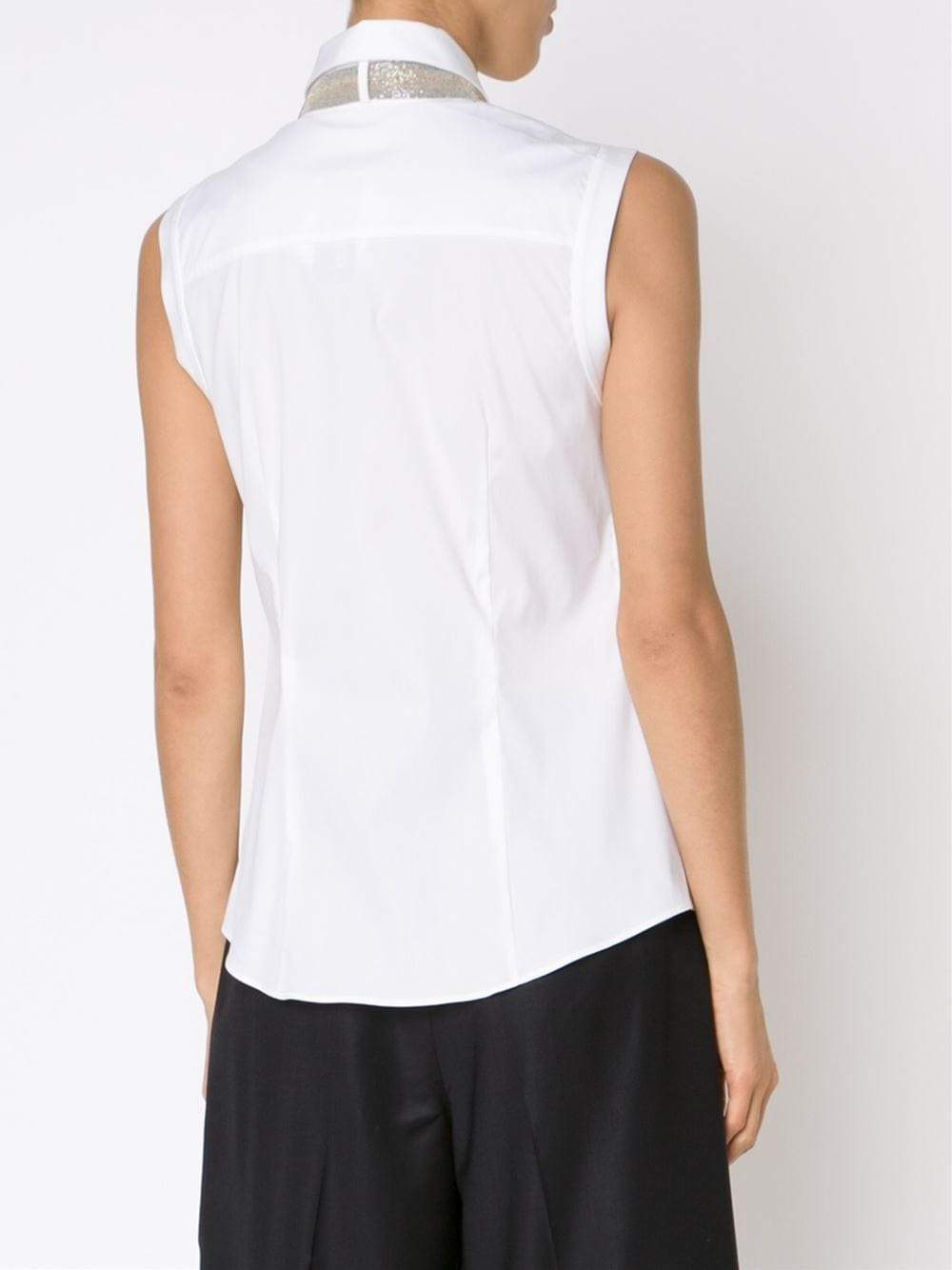 BRUNELLO CUCINELLI-Detachable Monili Poplin Blouse-