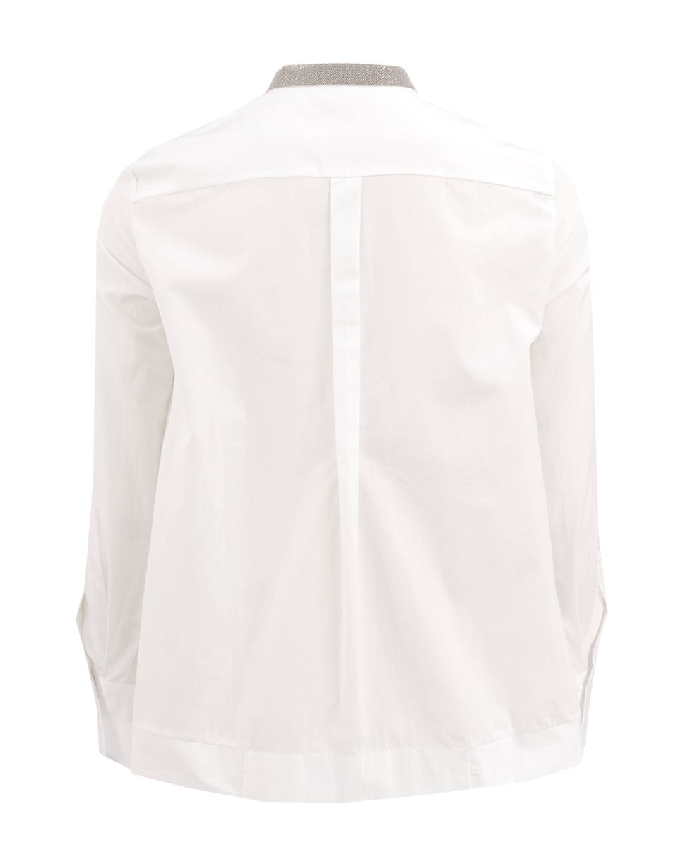 BRUNELLO CUCINELLI-Poplin Swing Band Collar Blouse-