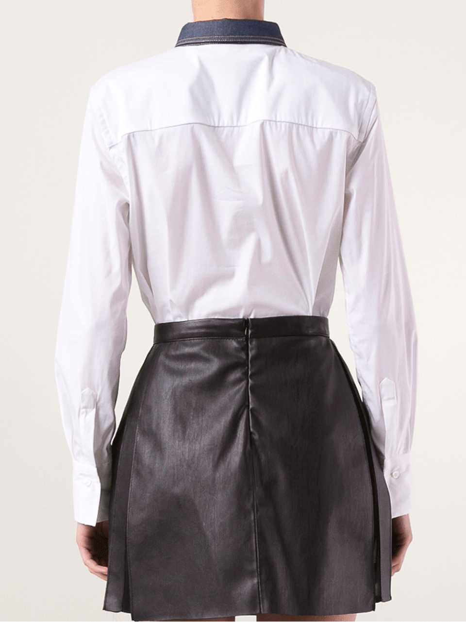 BRUNELLO CUCINELLI-Long Sleeve Denim Collar Blouse-