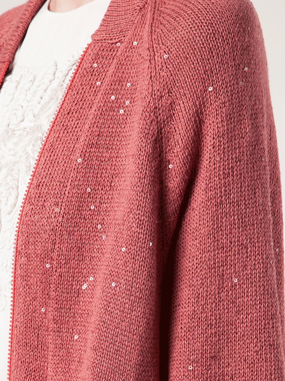 BRUNELLO CUCINELLI-Funnel Sleeve Pailette Cardigan-