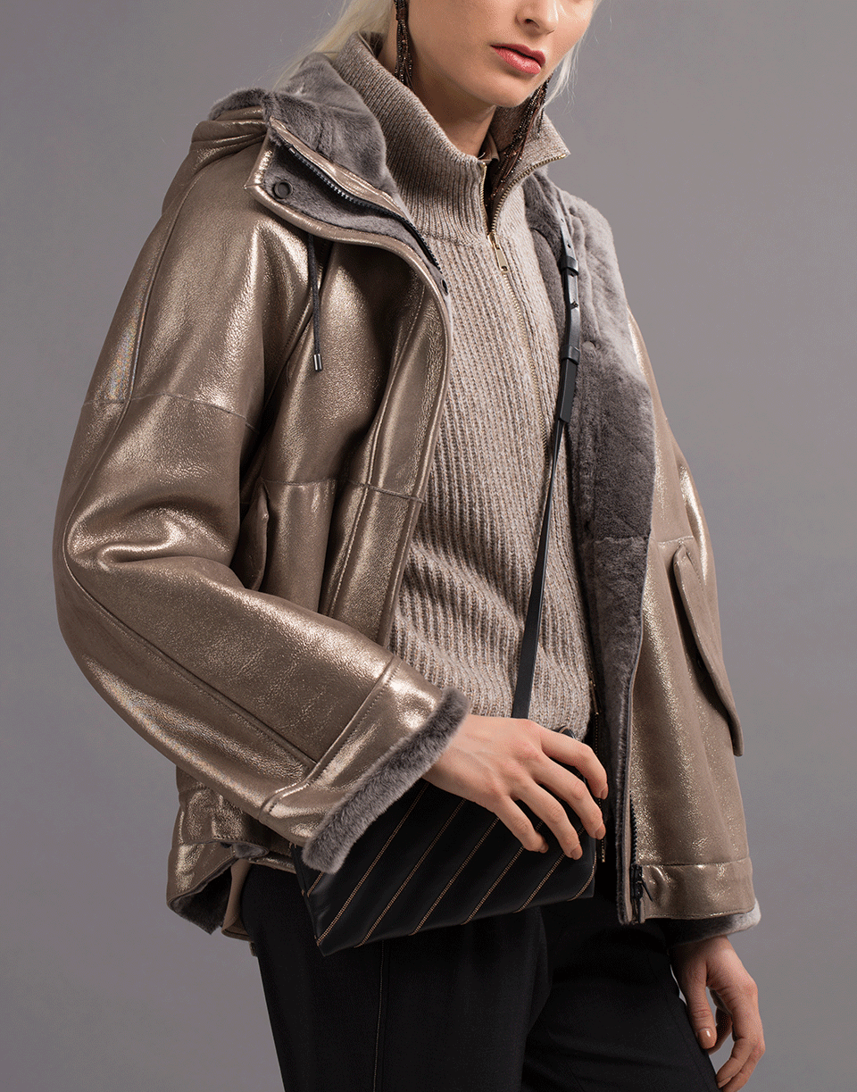 BRUNELLO CUCINELLI-Zip Front Knit Jacket-