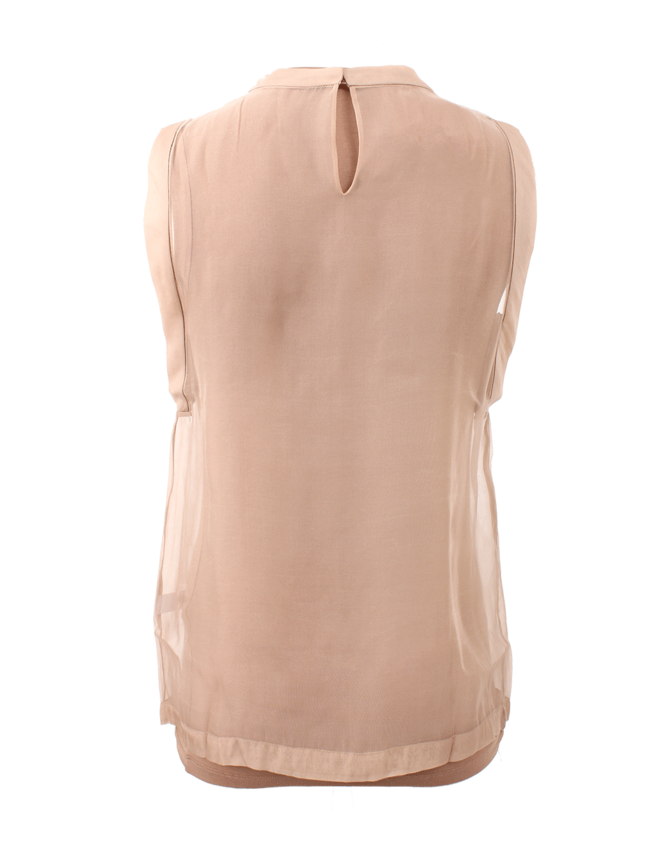 BRUNELLO CUCINELLI-Organza Over Jersey Tank-