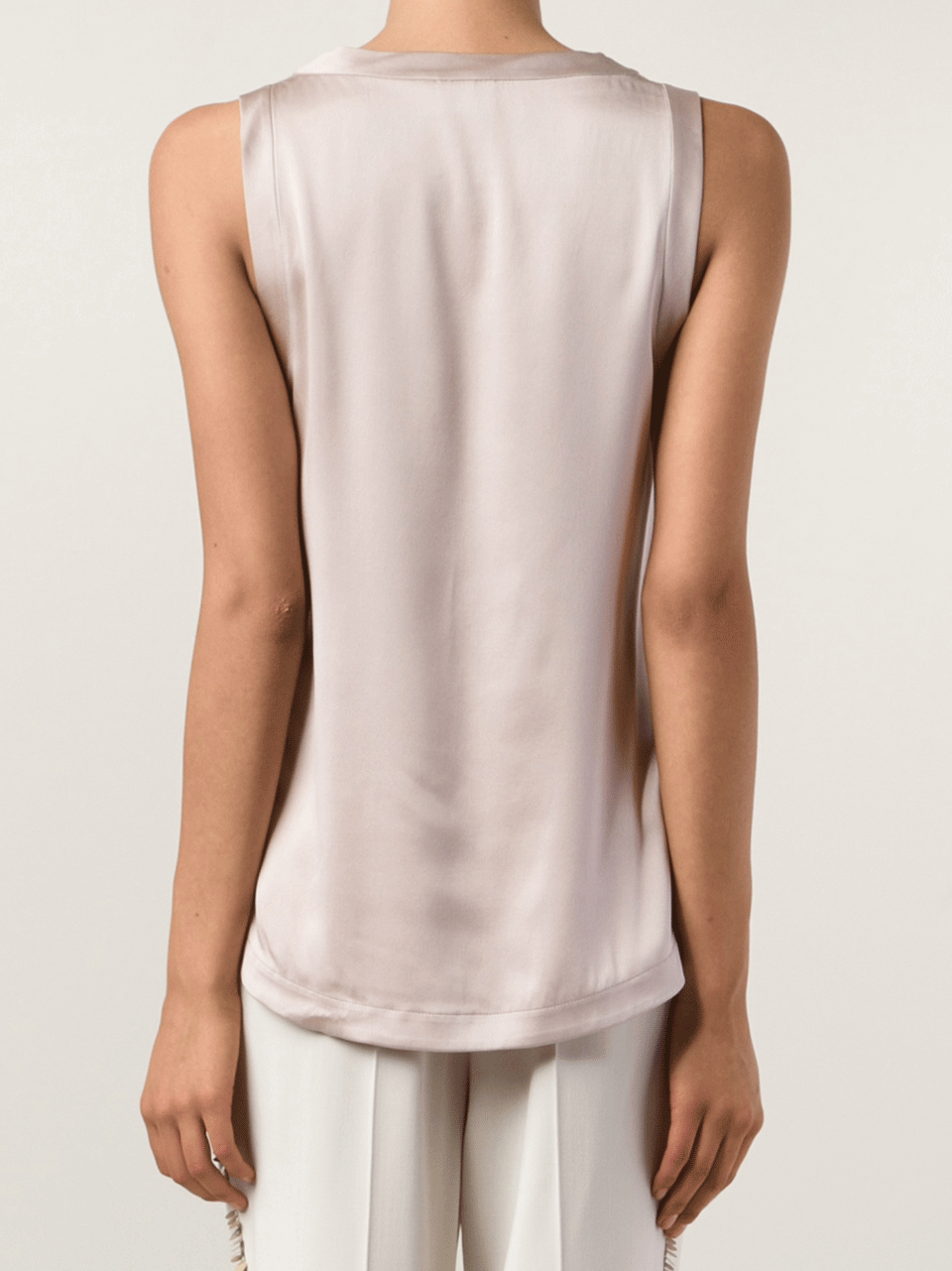 BRUNELLO CUCINELLI-Satin Scoop Neck Tank-