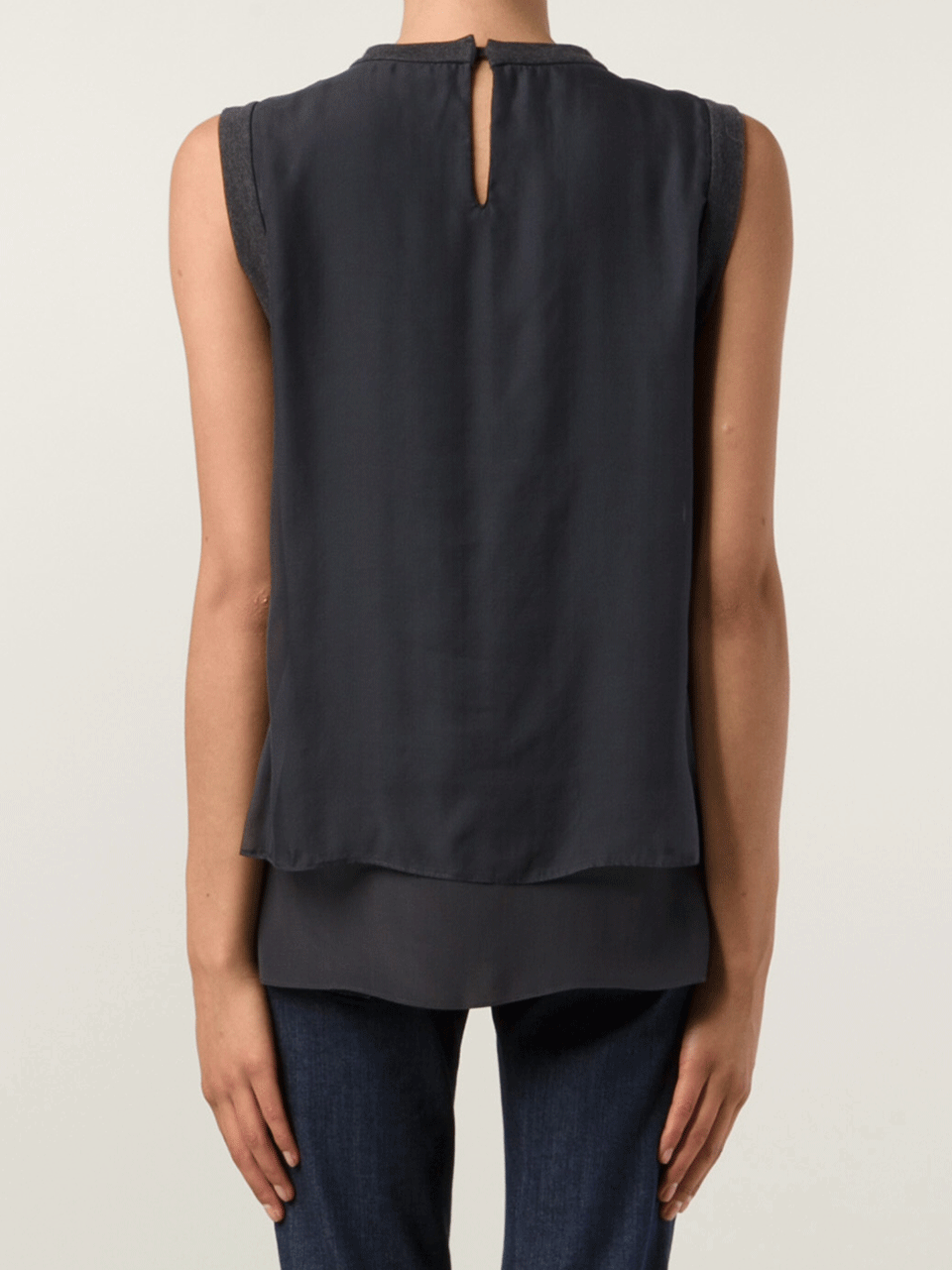 BRUNELLO CUCINELLI-Organza Over Paillette Top-