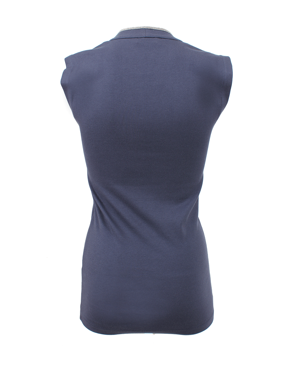 BRUNELLO CUCINELLI-Monili V-Neck Tank-