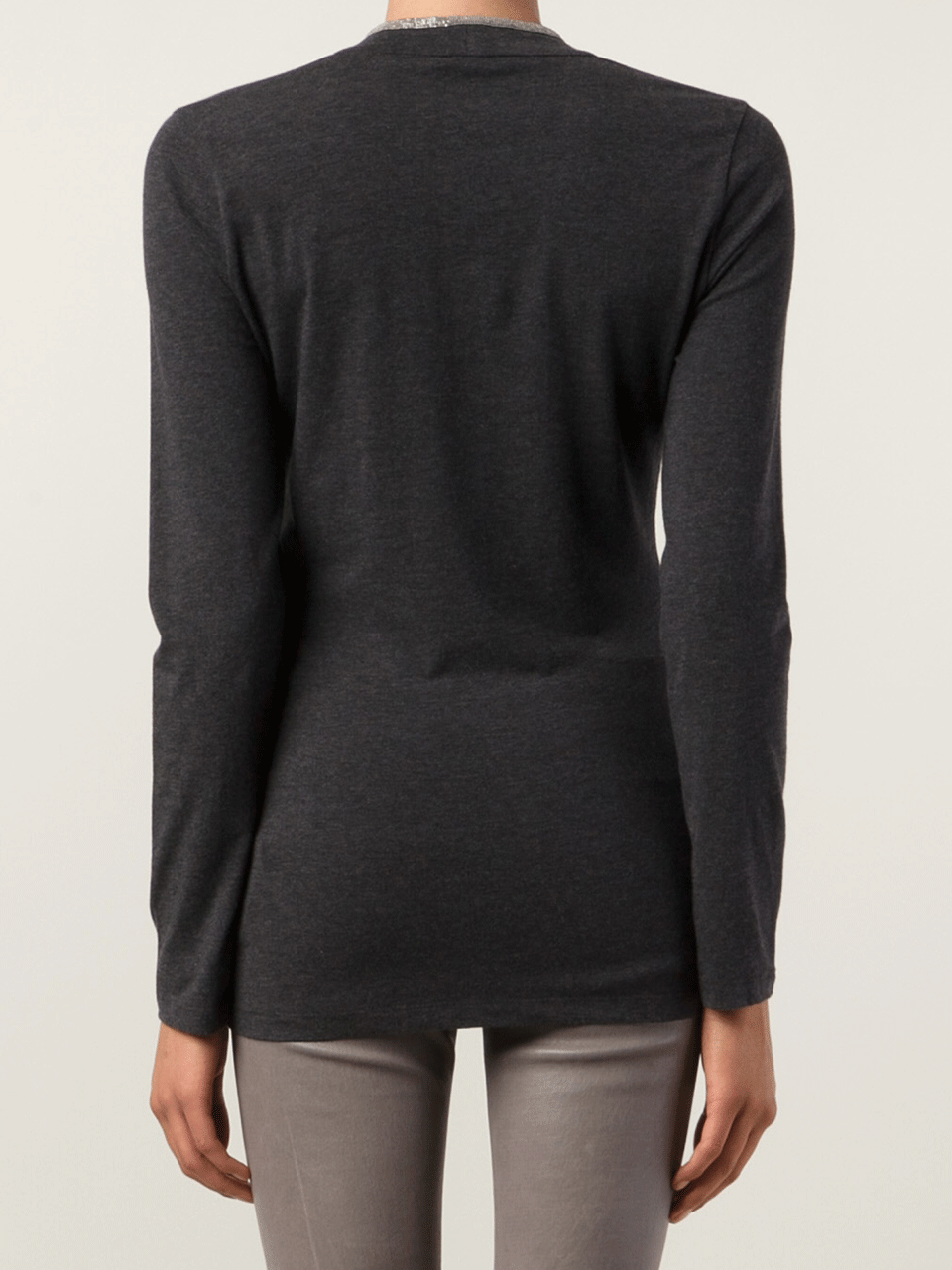 BRUNELLO CUCINELLI-Monili Detail Long Ribbed Tee-