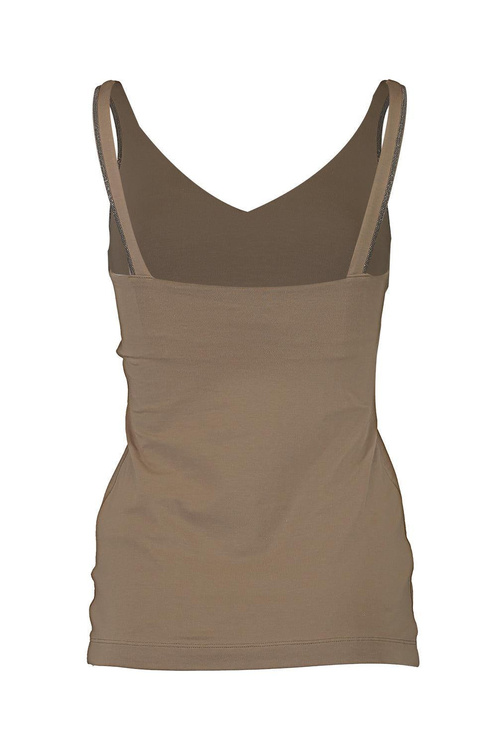 Stretch Tank - Chocolate-CHOCOLATE-XS-CLOTHINGTOPTANK-BRUNELLO CUCINELLI