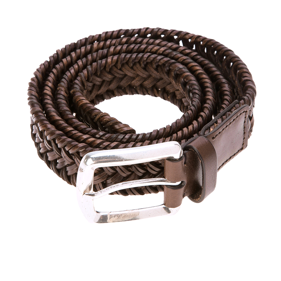 BRUNELLO CUCINELLI-Leather Braided Belt-