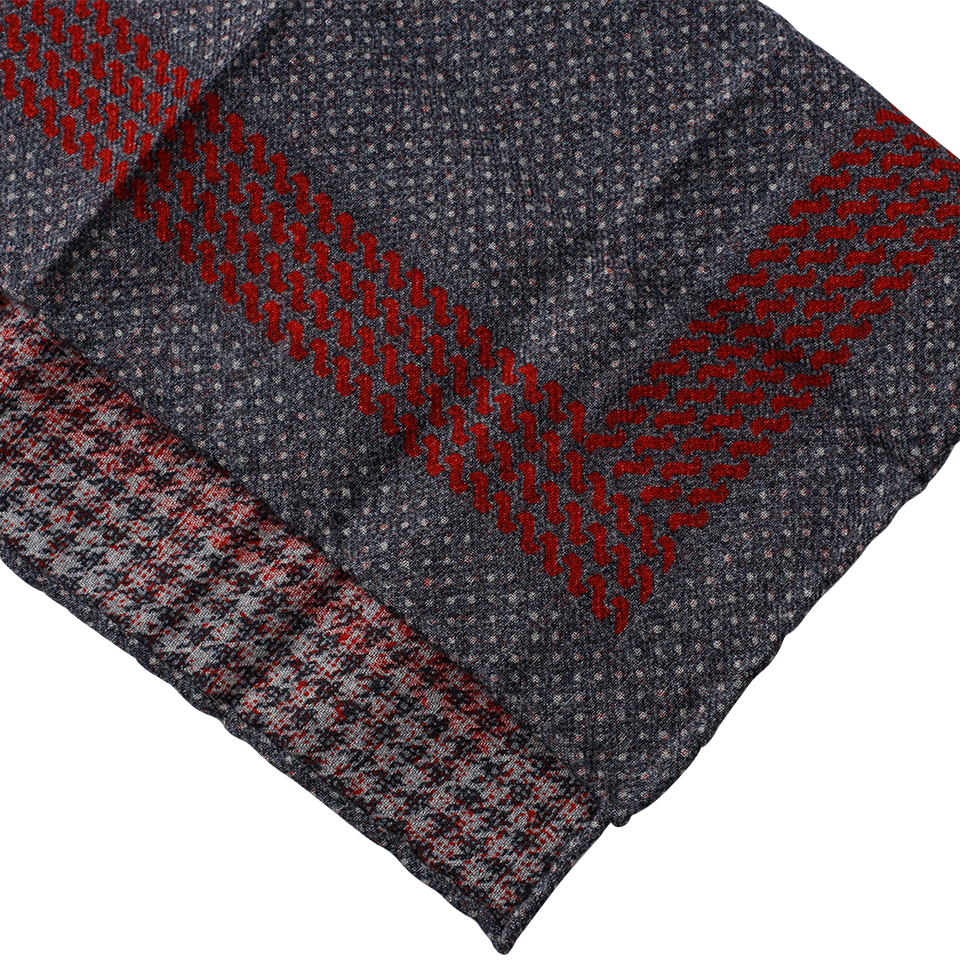 BRUNELLO CUCINELLI-Pocket Square-GRY/RED