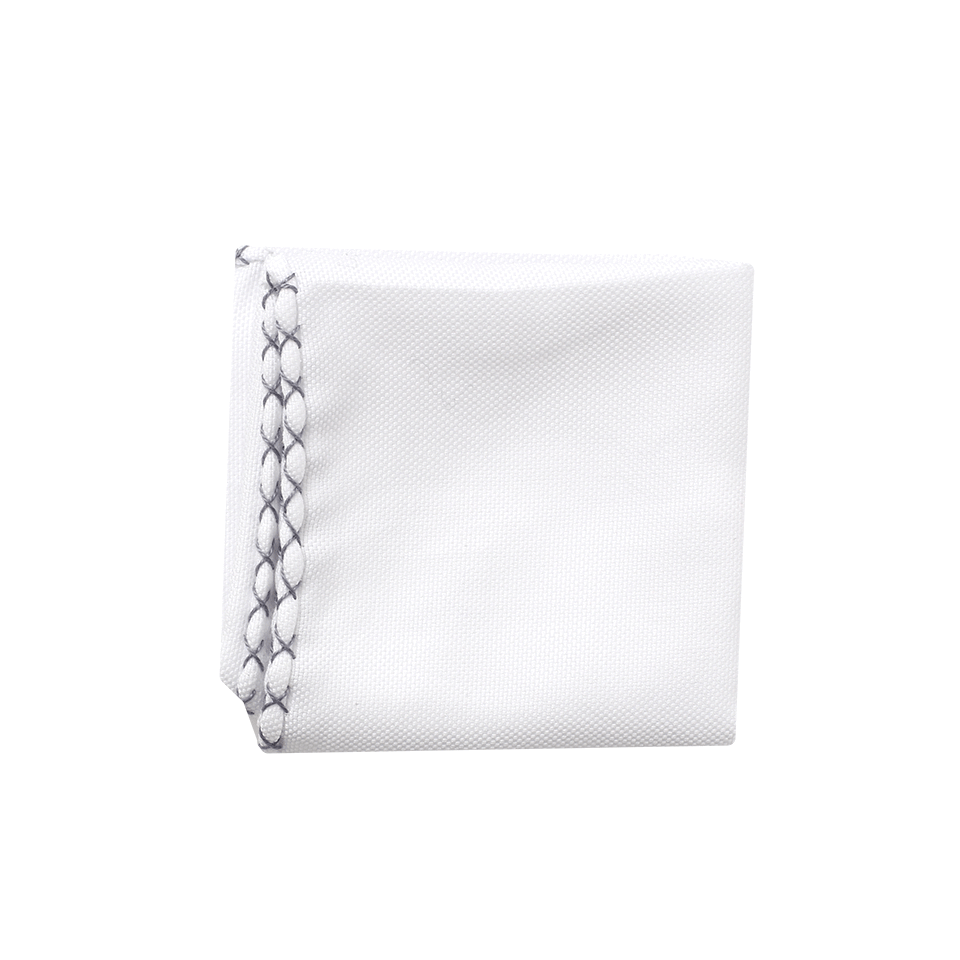 BRUNELLO CUCINELLI-Zip Zag Pocket Square-WHT/GRY