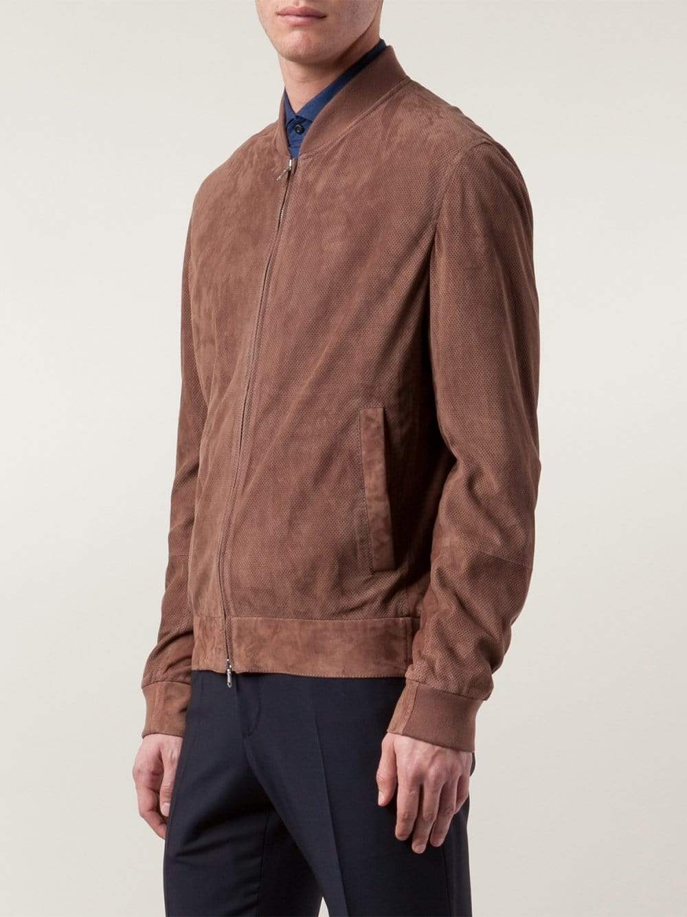 BRUNELLO CUCINELLI-Perforated Suede Bomber-