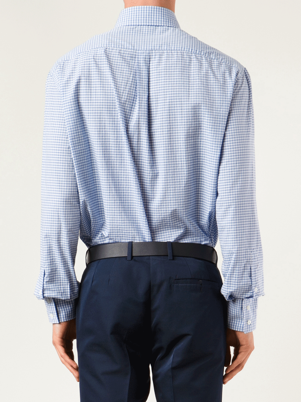 BRUNELLO CUCINELLI-Poplin Check Spread Collar Shirt-