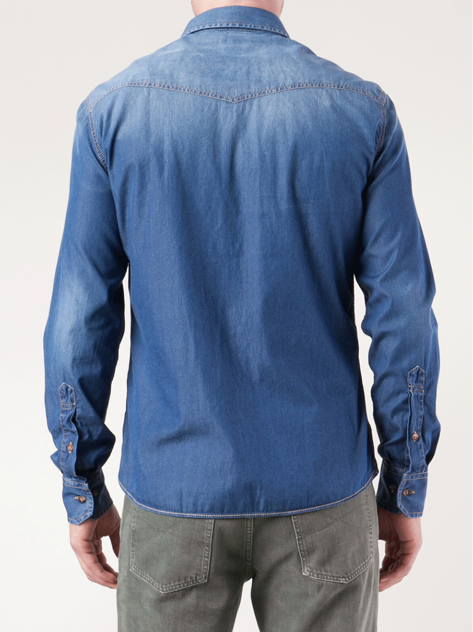 BRUNELLO CUCINELLI-Snap Front Jean Shirt-