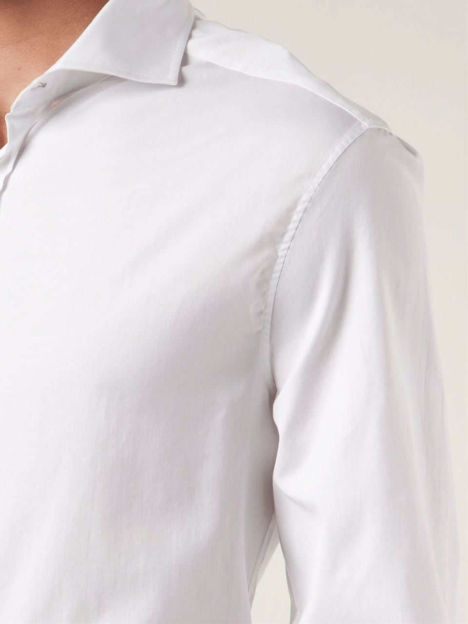BRUNELLO CUCINELLI-Spread Collar Solid Shirt-